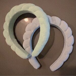 Blue and green spa/self care headbands